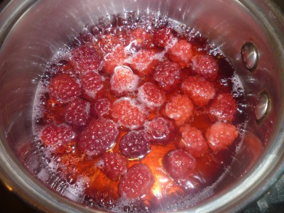 simmering blackberries